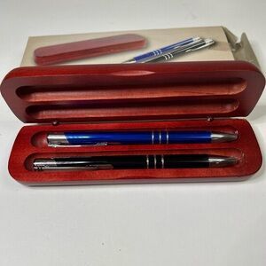 Vintage executive rosewood box pen set NIB